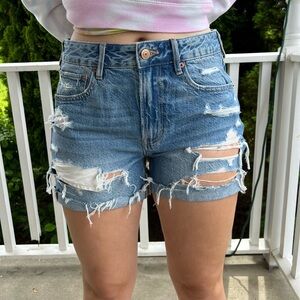 American Eagle Tomgirl Distressed Jean Shorts